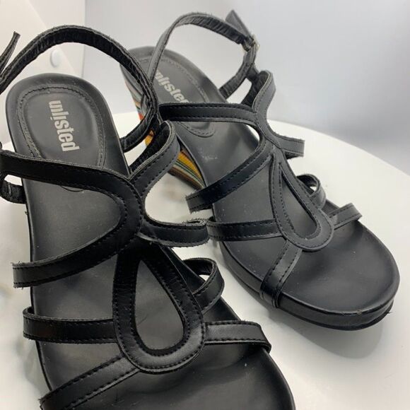 Unlisted Multi Color Stripe Sandal Wedge - Picture 4 of 8